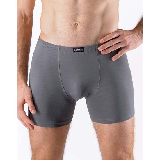 GINA pánské boxerky delší nohavička, šité, jednobarevné 74086P - šedá
