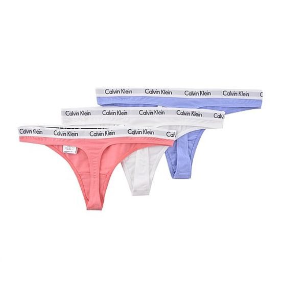 Dámské kalhotky tanga CALVIN KLEIN Carousel 3-pack QD3587E-EHP