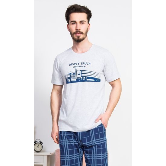 Pánské pyžamo kapri Kamion - světle modrá