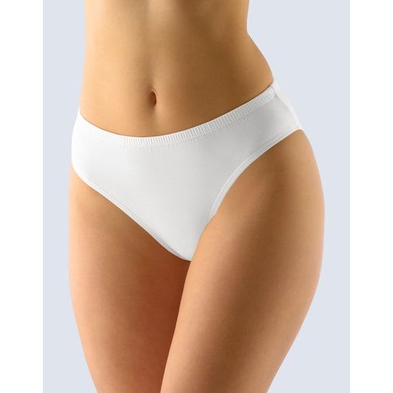 GINA dámské kalhotky klasické, širší bok, šité, jednobarevné 10206P - bílá