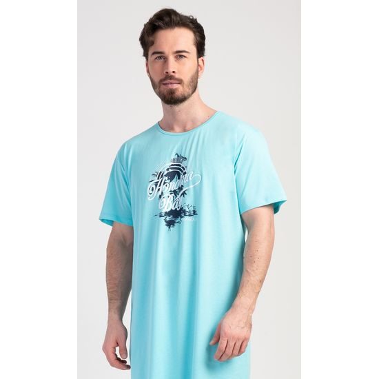 Pánská noční košile s krátkým rukávem Honolua bay - mátová