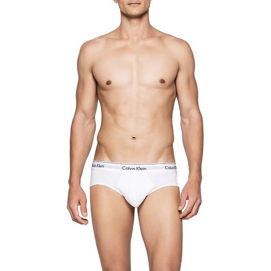 Pánské slipy CALVIN KLEIN Modern Cotton Stretch 2 pack NB1084A bílá