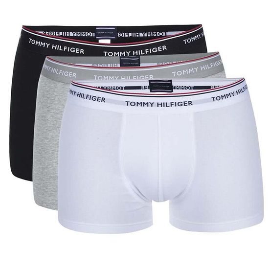 Pánské boxerky TOMMY HILFIGER Premium Essentials 3pack šedá/černá/bílá