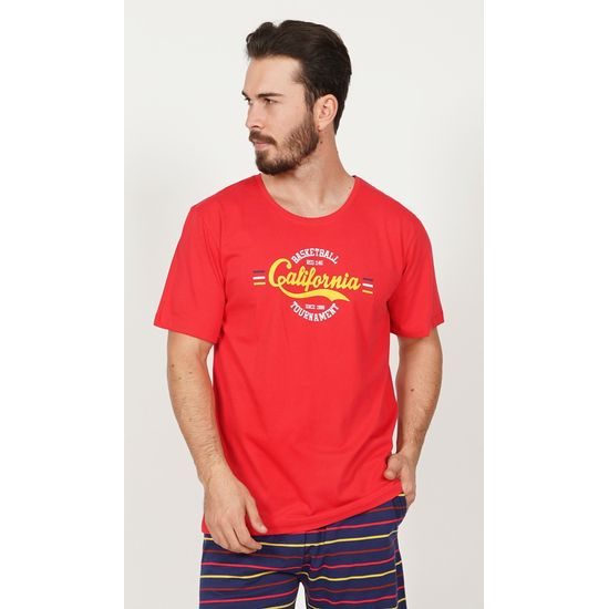 Pánské pyžamo šortky California - červená