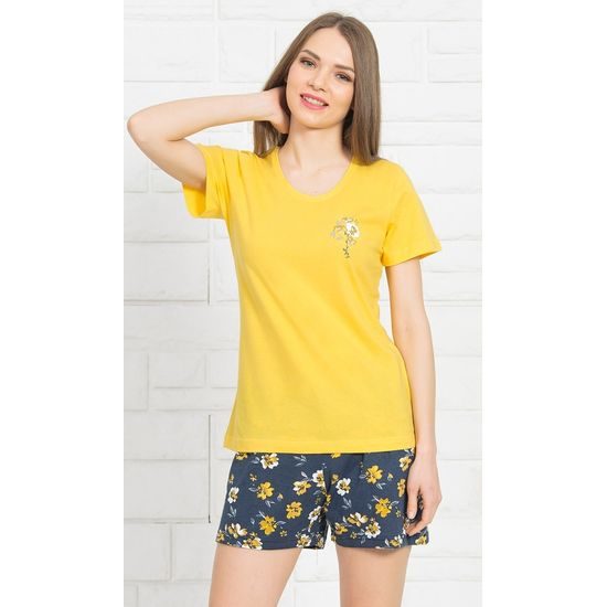 Dámské pyžamo šortky Fiona - žlutá