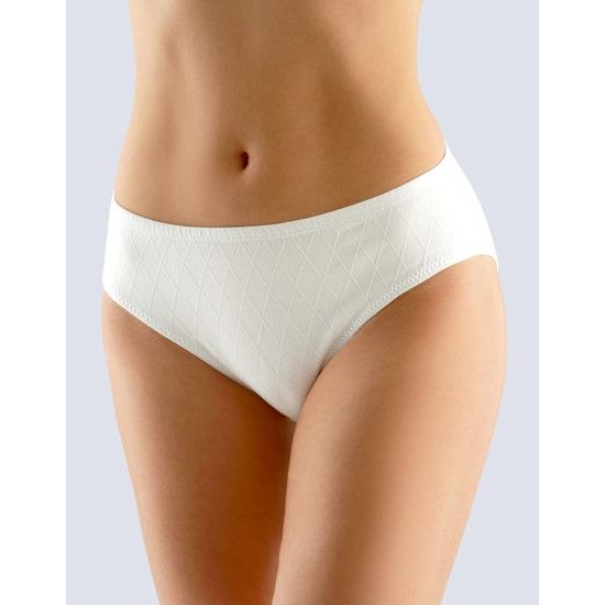 GINA dámské kalhotky klasické, širší bok, šité, jednobarevné 10225P - bílá
