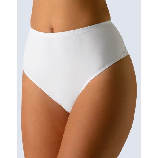 GINA dámské kalhotky klasické ve větších velikostech, větší velikosti, šité, jednobarevné 11046P - bílá
