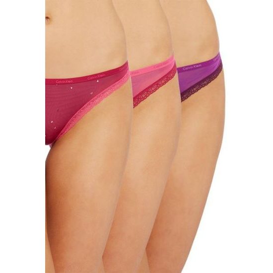 Dámské kalhotky tanga CALVIN KLEIN 3-pack QD3592E-STT