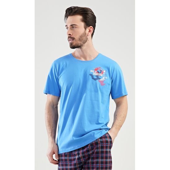 Pánské pyžamo šortky Survival - modrá