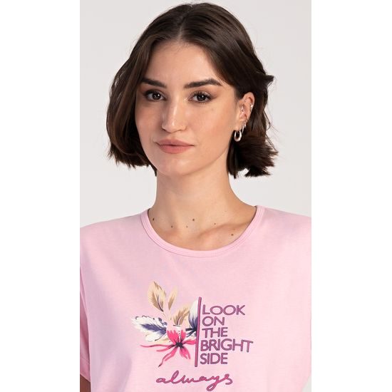 Dámská noční košile s krátkým rukávem Elizabeth - světle lososová