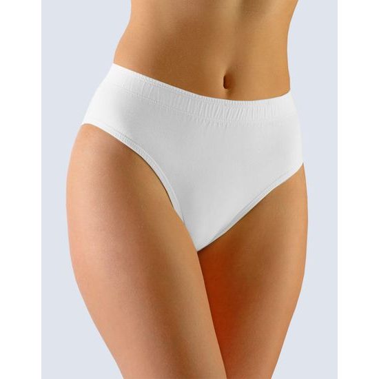 GINA dámské kalhotky klasické, širší bok, šité, jednobarevné 10168P - bílá
