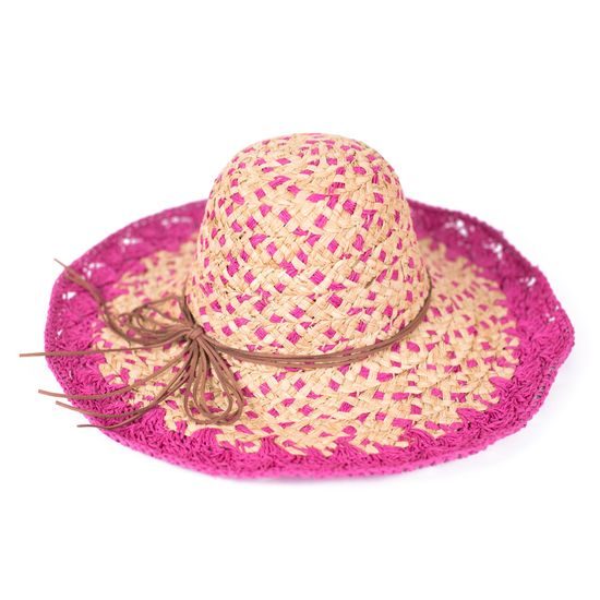 Farmářský klobouk s růžovým okrajem