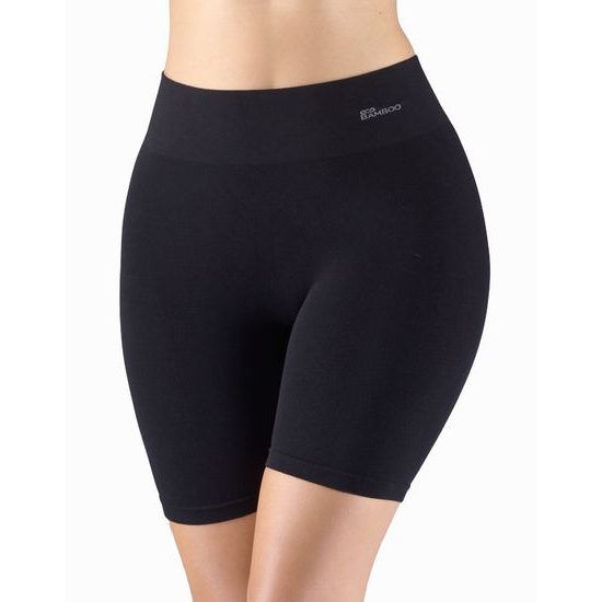 GINA dámské boxerky prodloužené, kratší nohavička, bezešvé, klasické, jednobarevné Eco Bamboo 03019P - černá