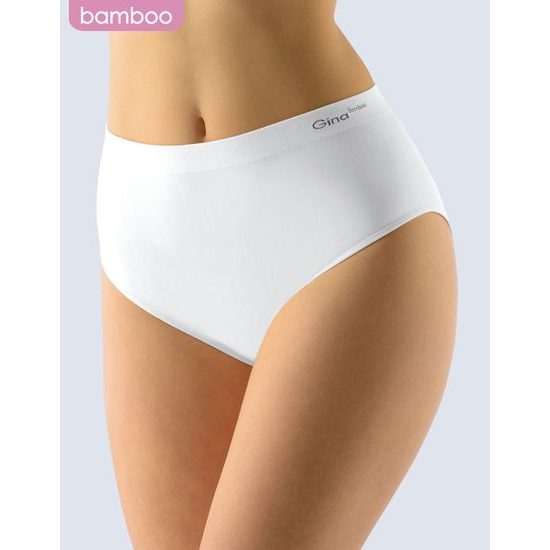 GINA dámské kalhotky klasické ve větších velikostech, větší velikosti, bezešvé, jednobarevné Bamboo PureLine 01001P - bílá