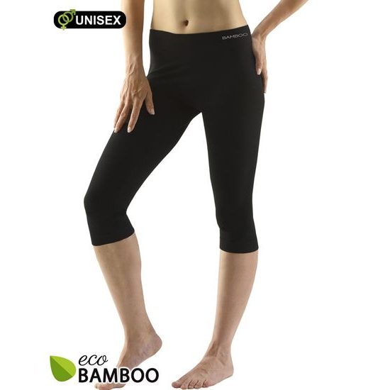 GINA dámské capri, bezešvé, klasické Eco Bamboo 95033P - šedá bílá