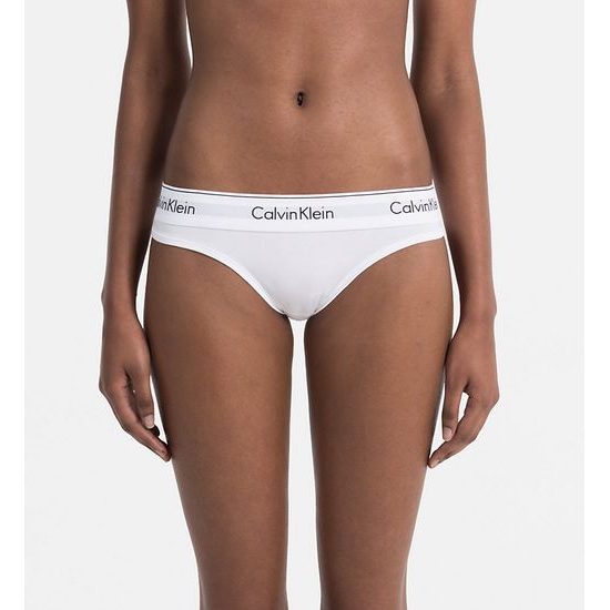 Dámské kalhotky tanga CALVIN KLEIN Modern Cotton F3786E bílá