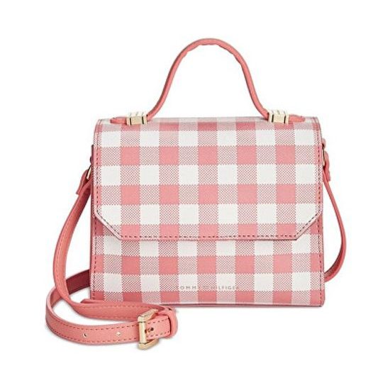 Elegantní kabelka Gingham Tommy Hilfiger Top Handle Crossbody