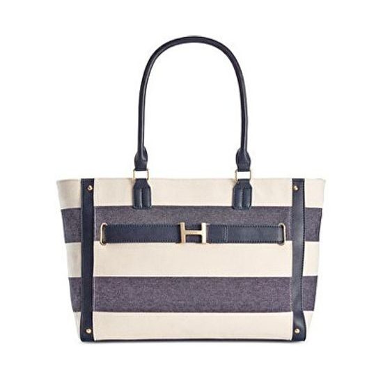 Elegantní kabelka Tommy Hilfiger H-Belted Rugby Stripe Tote