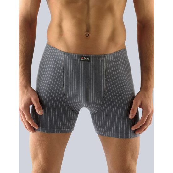 GINA pánské boxerky s delší nohavičkou, delší nohavička, šité 74092P - tm. šedá sv. šedá