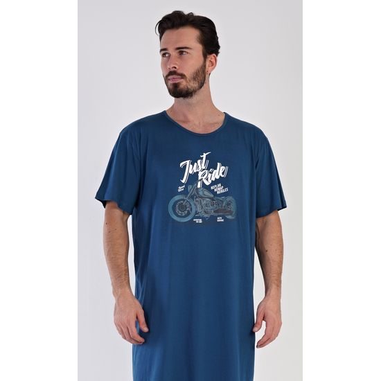 Pánská noční košile s krátkým rukávem Samuel - světle modrá