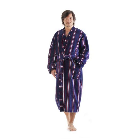 Pánský dlouhý župan kimono OXFORD modrá