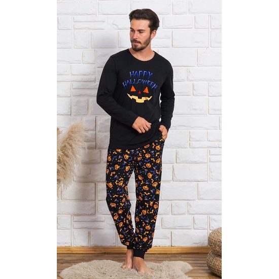 Pánské pyžamo dlouhé Halloween - černá