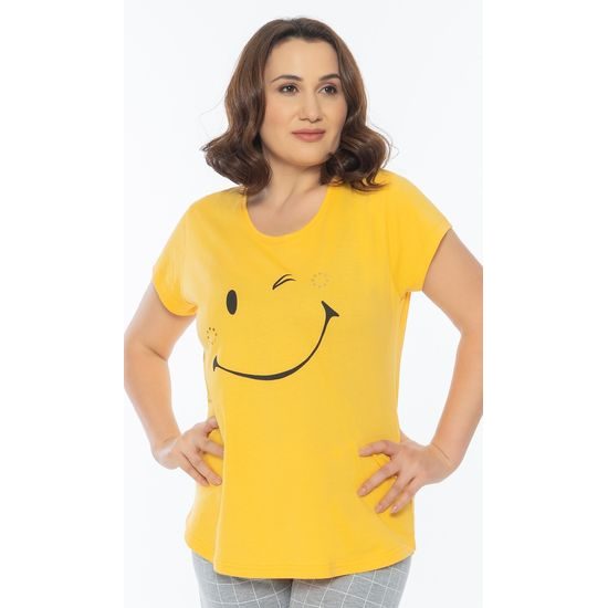 Dámské pyžamo kapri Smile - žlutá