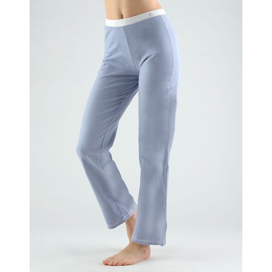 GINA dámské kalhoty dlouhé rovné základní délka, šité, klasické 96082P - ocelová bílá