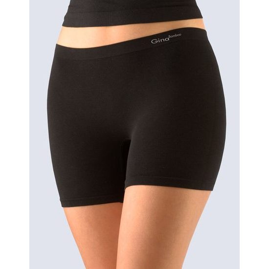GINA dámské boxerky vyšší, kratší nohavička, bezešvé, Bamboo Soft 03016P - černá