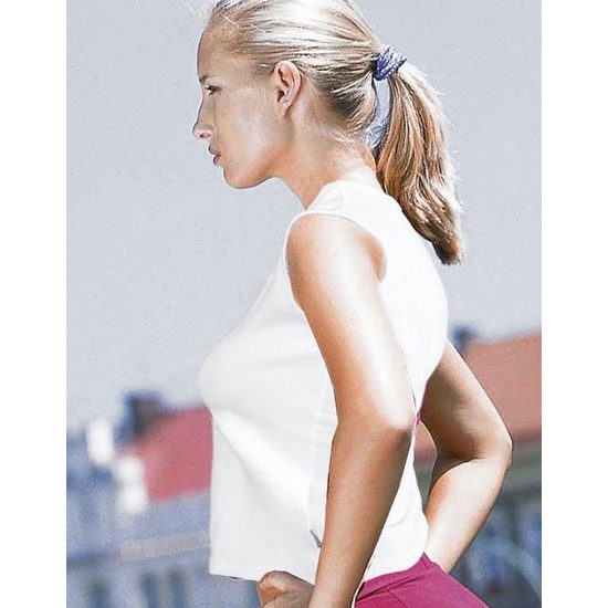 GINA dámské tričko bez rukávů, skampolo, šité, jednobarevné 98026P - bílá