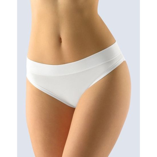 GINA dámské kalhotky bokové se širokým bokem, šité, jednobarevné Charmed II 16123P - bílá