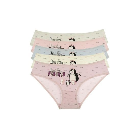 Dětské kalhotky Tučňáci - světle růžová
