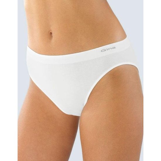 GINA dámské kalhotky klasické s úzkým bokem, bezešvé, MicroBavlna 00005P - bílá