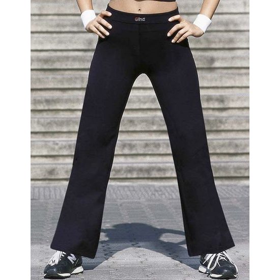 GINA dámské kalhoty dlouhé široké základní délka, šité, klasické, jednobarevné 96010P - černá