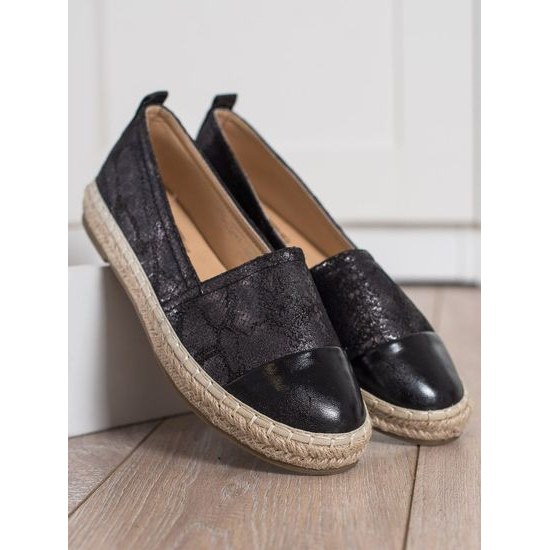 Třpytivé espadrilky z eko kůže