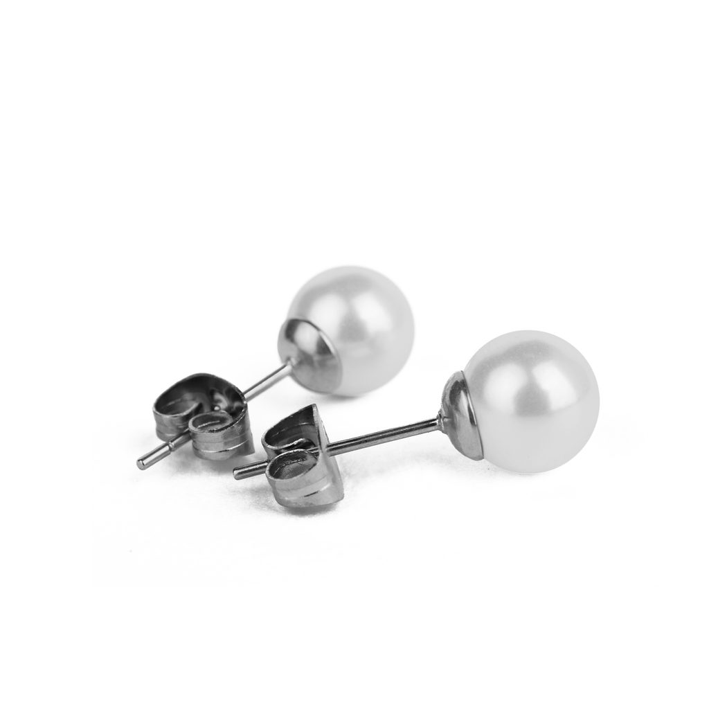 Dámské stříbrné naušnice s perlou Maggie Silver - Vuch