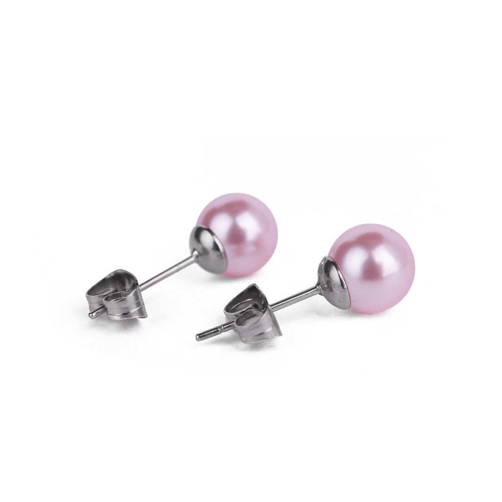 Dámské naušnice s růžovou perlou Pinnie - Vuch