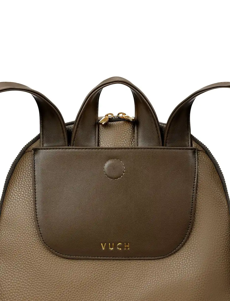 Zadní část batohu VUCH Fabrizio Olive – nastavitelné ramenní popruhy