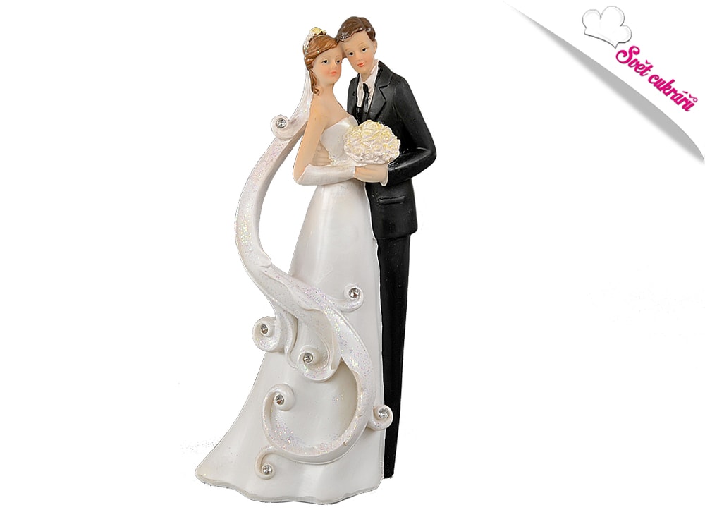 Pár novomanželů 21 cm - svatební figurky na dort - Modecor