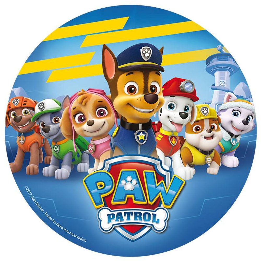 Jedlý papír Paw patrol - tlapková patrola všichni přátelé 20 cm - Dekora