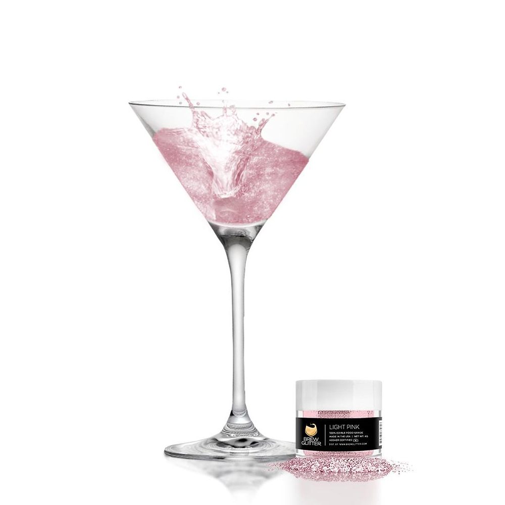 Jedlé třpytky do nápojů - světle růžová - Soft/Light Pink Brew Glitter® - 4 g - Brew Glitter
