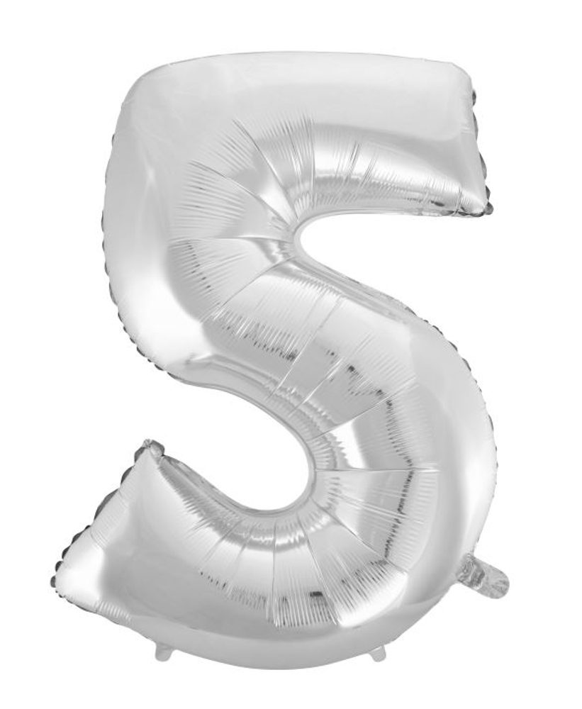 Balón foliový číslice stříbrná- SILVER 115 cm - 5 - BALONČ