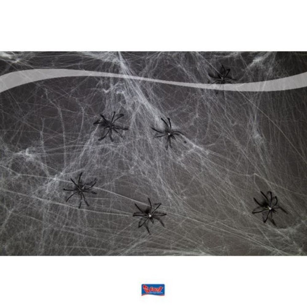 Pavučina bíla 20g + 6 pavouků - Halloween - Folat