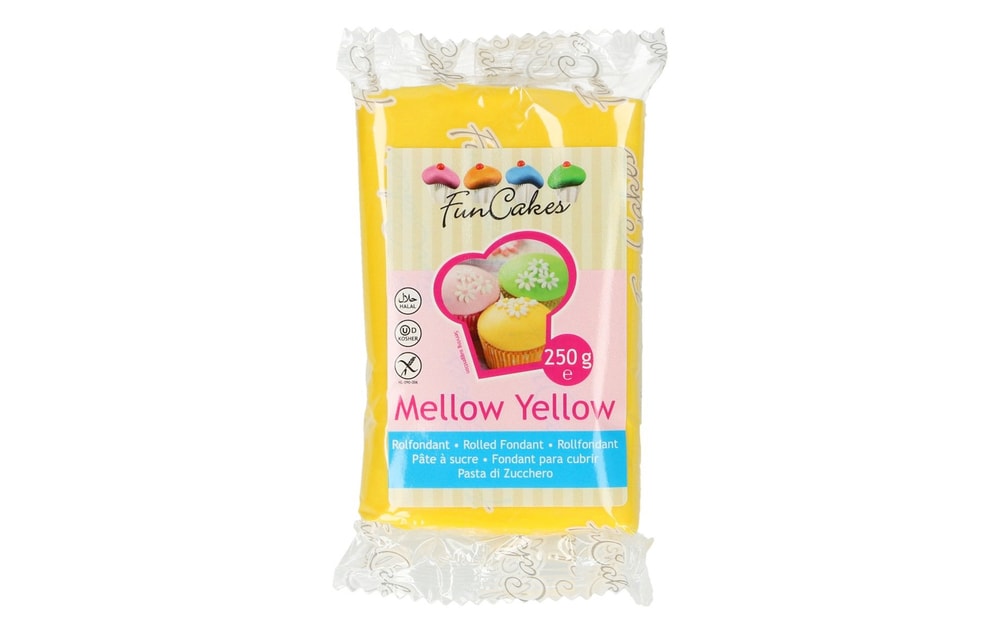 Žlutý rolovaný fondant Mellow Yellow (barevný fondán) 250 g - FunCakes