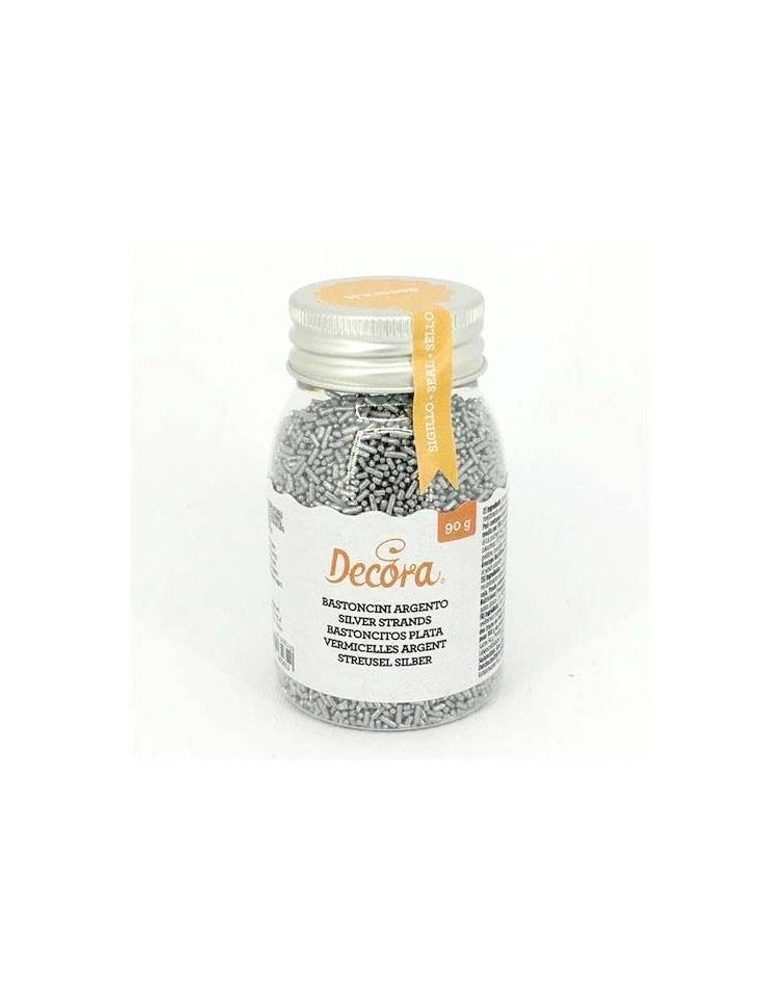 Cukrové sypání stříbrné tyčinky 90 g - Decora