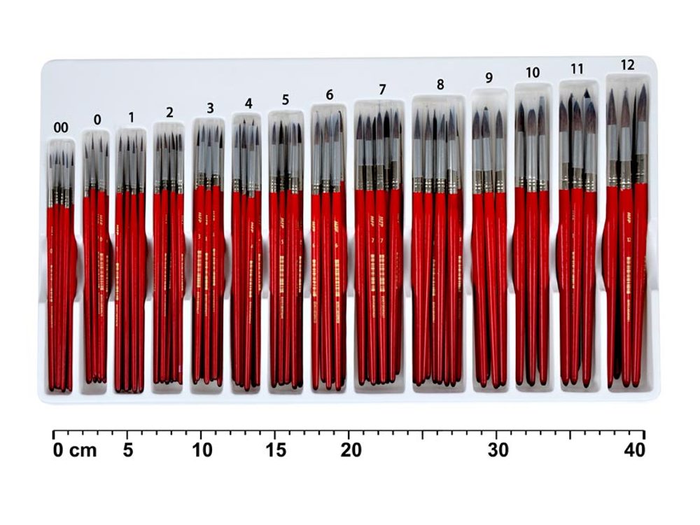 Sada kulatých štětců velikosti 00 až 12 - 144 ks - MFP Paper