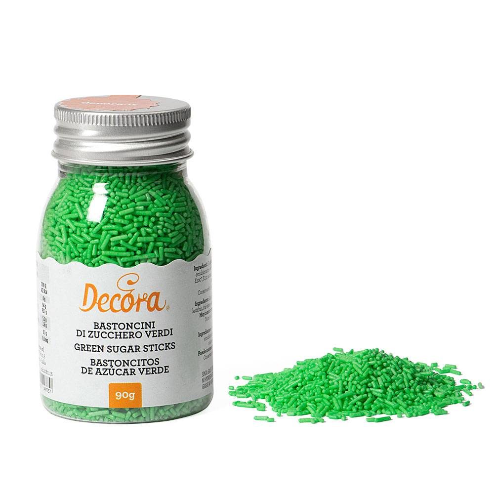 Cukrové zdobení tyčinky zelené 90 g - Decora