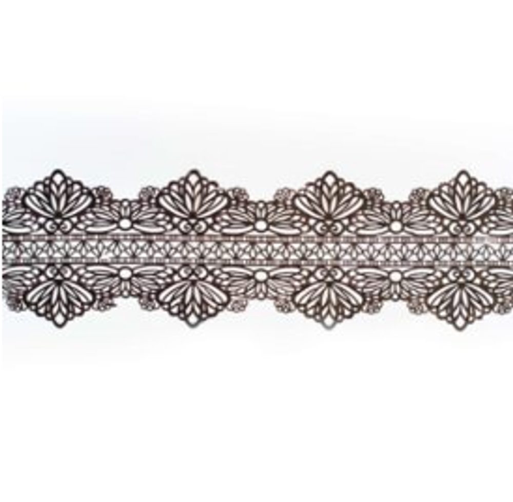 Cukrová krajka černá - šířka 6 cm - K-Decor