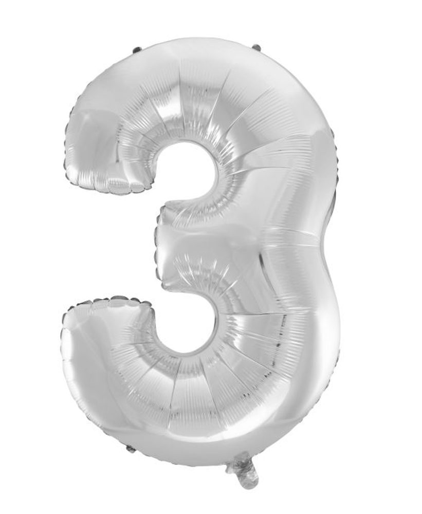 Balón foliový číslice stříbrná- SILVER 115 cm - 3 - BALONČ