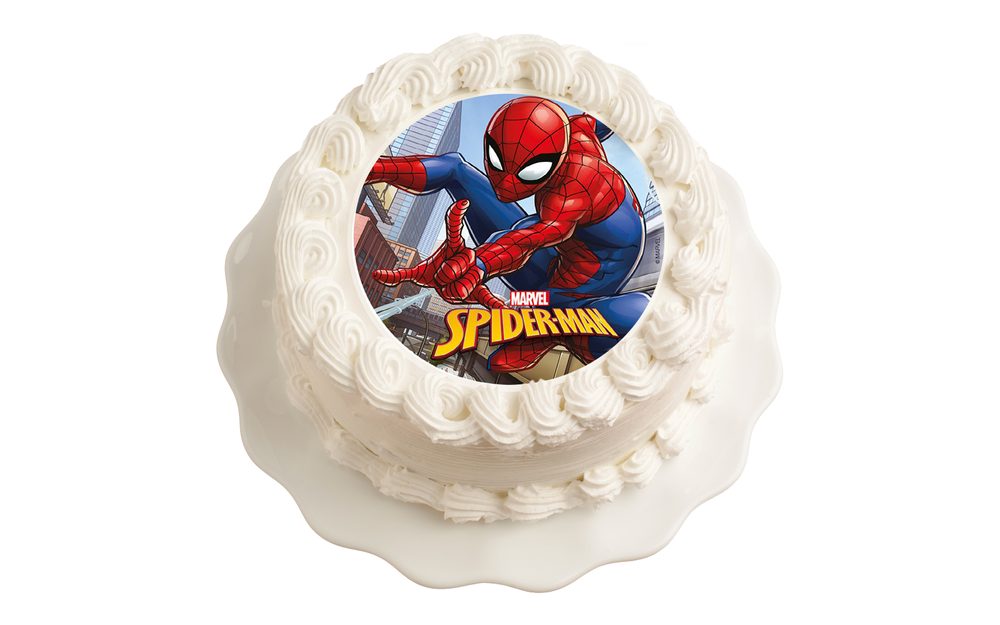 Jedlý papír Spiderman v akci 20 cm - Dekora